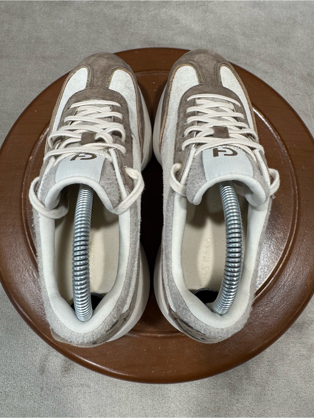 Cole Haan Women's Beige & Cream Suede Sneakers - Picture 4 of 11